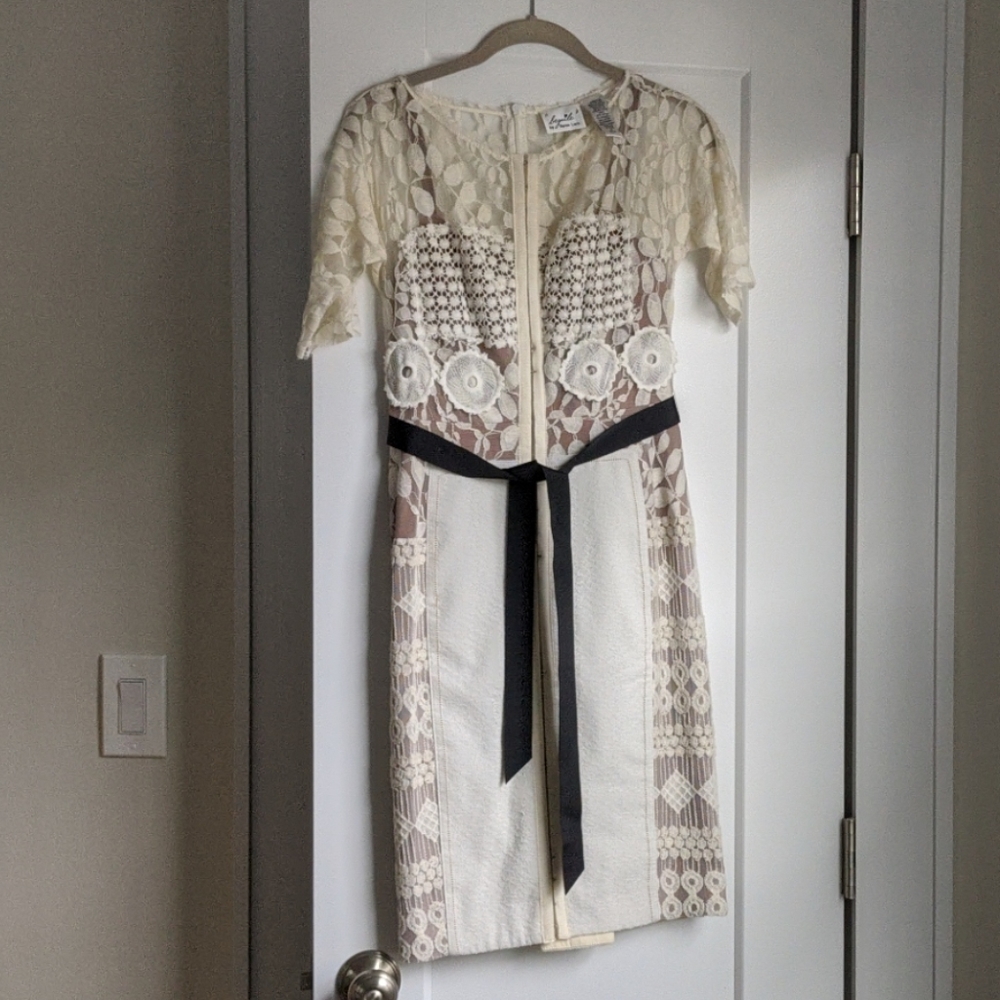 Anthropologie Carissma Sheath White Lace Dress